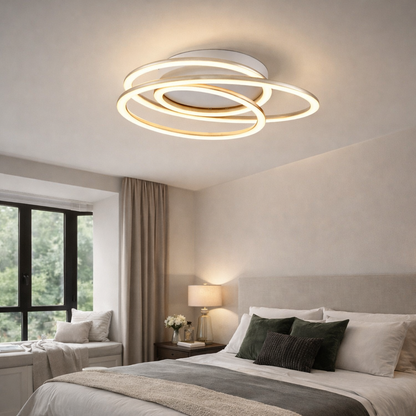 Lámpara LED Aros Circular Salón NEXUS | Negro Atenuable CCT