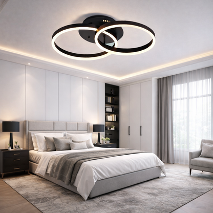 Lámpara LED Aros Circular Techo Salón LEDI | Blanco Atenuable