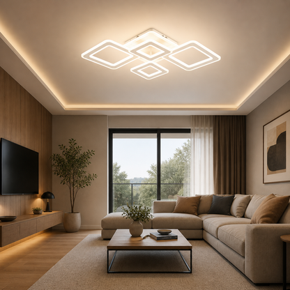 Lámpara LED Cuadrada Techo Salón ROBOX | Blanco Atenuable CCT