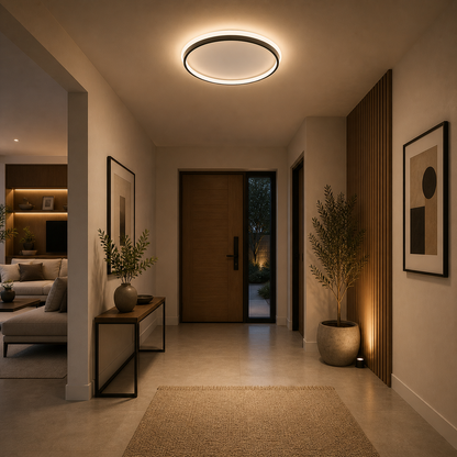 Plafón LED Circular Techo Salón DOLT | Blanco/Negro Ø50 cm