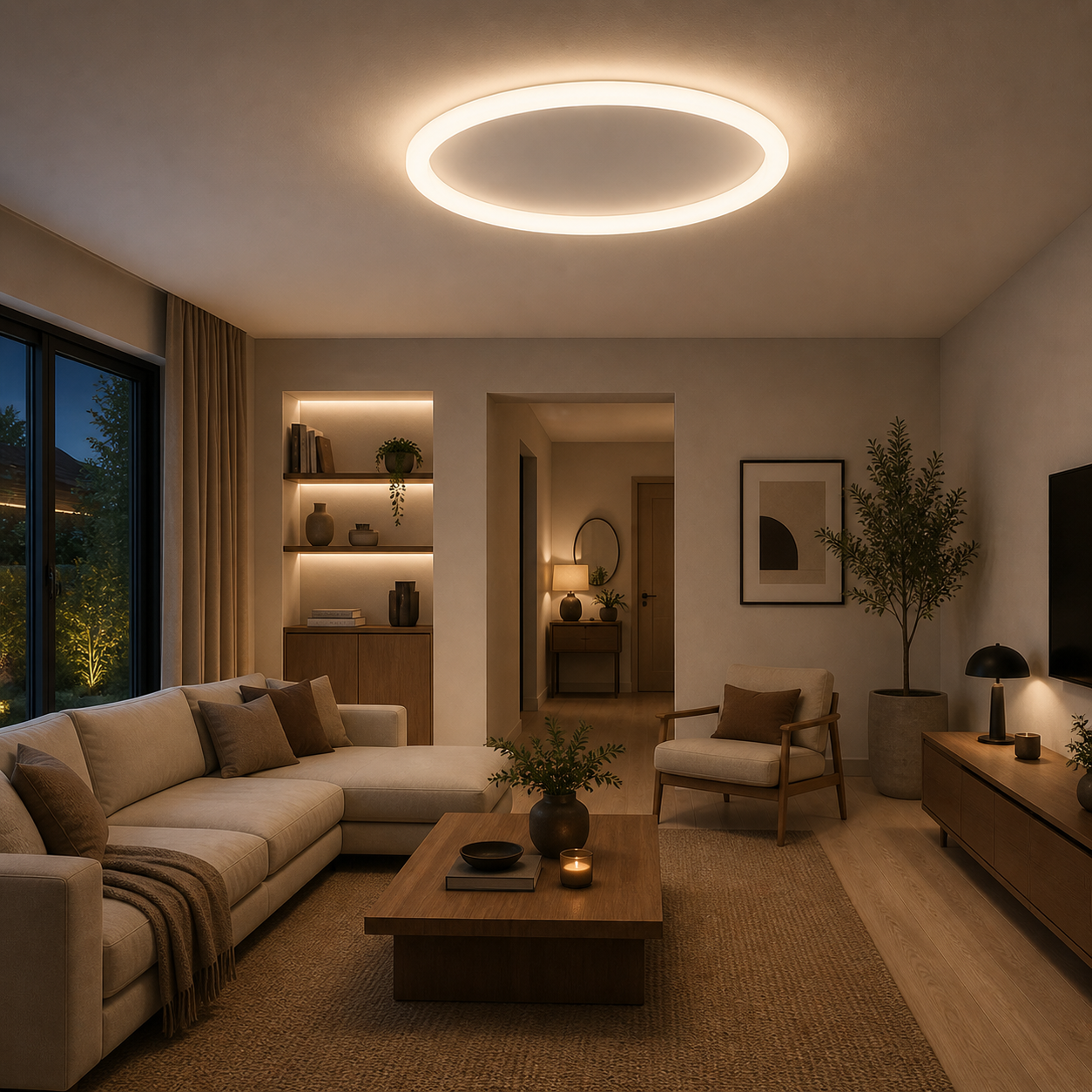 Plafón LED Circular Techo Dormitorio NUBE | Blanco Ø40 cm CCT
