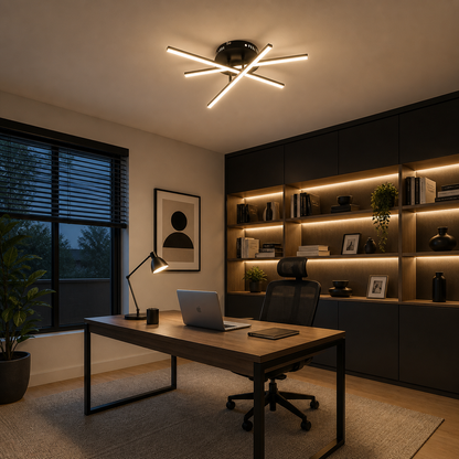 Lámpara LED Lineal Techo Salón XAS | Negro Atenuable CCT