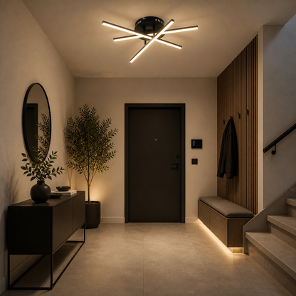 Lámpara LED Lineal Techo Salón XAS | Negro Atenuable CCT