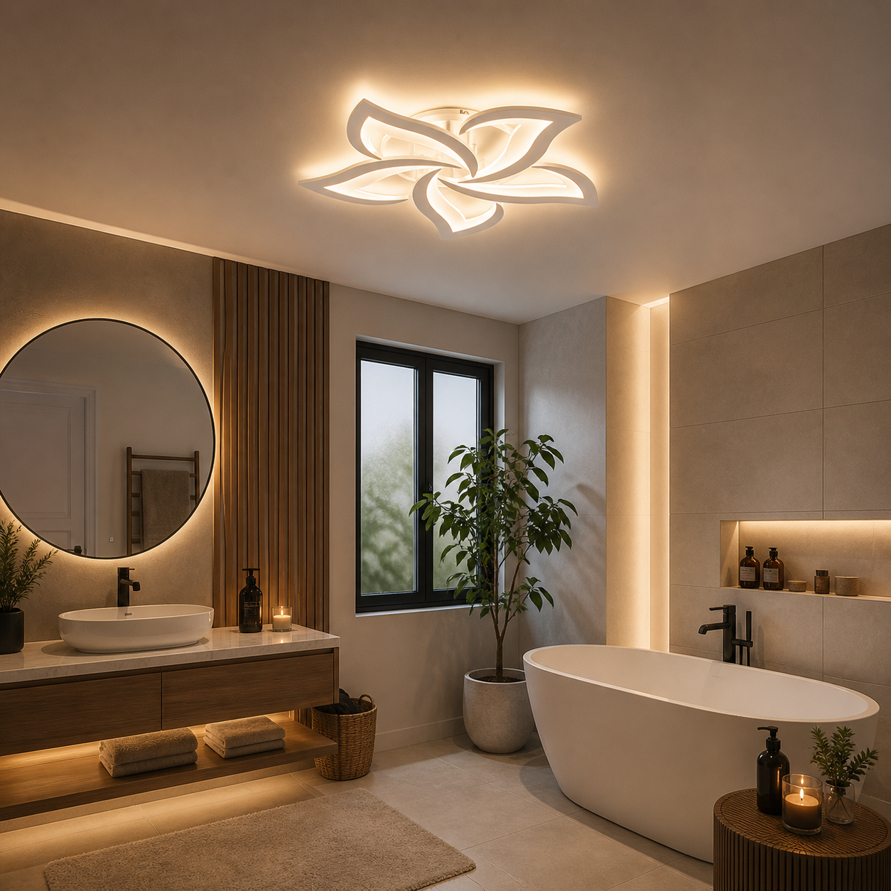 Lámpara LED Floral Techo Salón STAR | Blanco Atenuable CCT