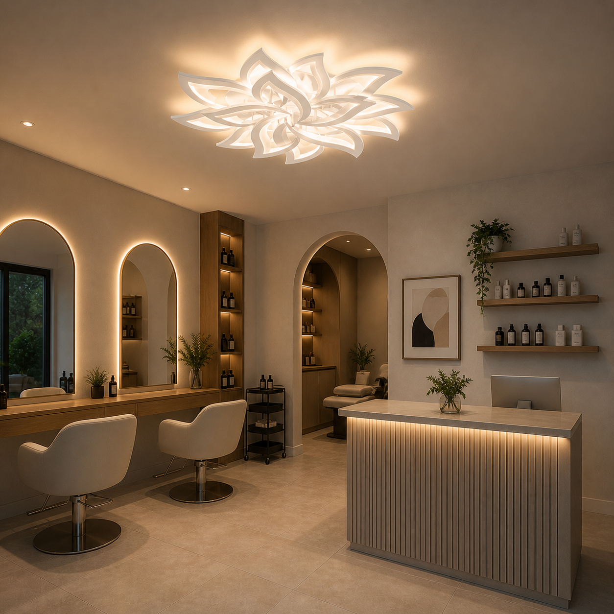 Lámpara LED Floral Techo Salón STAR | Blanco Atenuable CCT