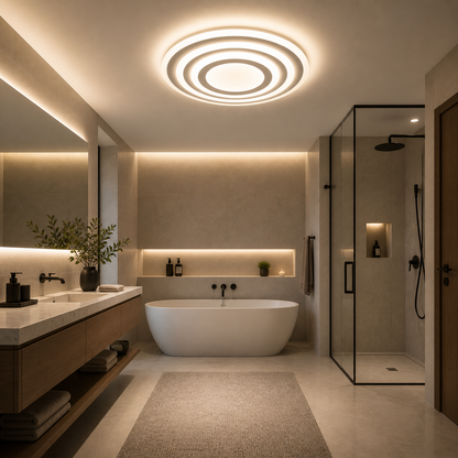 Plafón LED Circular Techo Salón SEATLE | Blanco Ø50 cm CCT