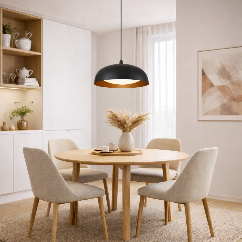 Lámpara Colgante LED Campana Comedor SEMIS | Negra CCT Atenuable