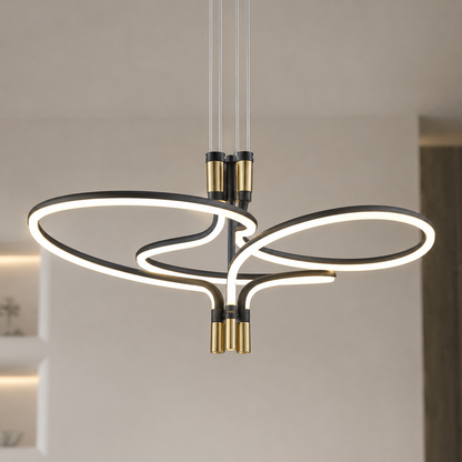 Lámpara Colgante LED LIRA | Negra y Dorada CCT Atenuable FL6021-P