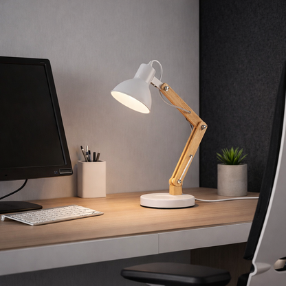 Lampara De Mesa Estilo Nordico E27 Blanco