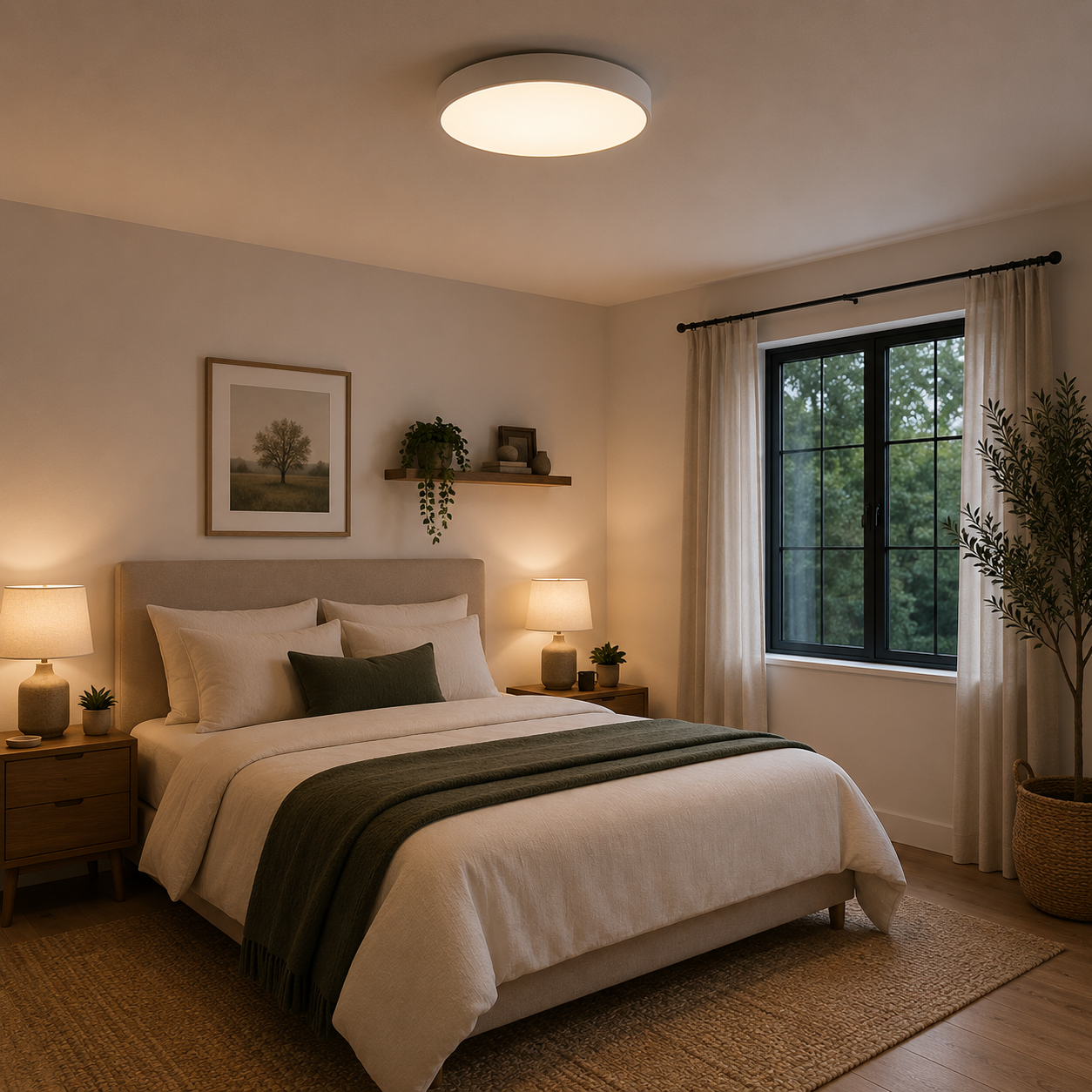 Plafón LED Circular Techo Salón CLERO | Blanco Ø50 cm 4000K