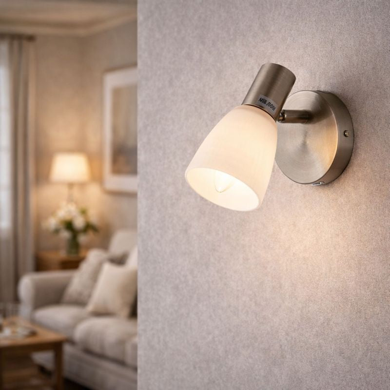 Aplique de pared negro metalizado bombilla E14 BATH FL703-1W