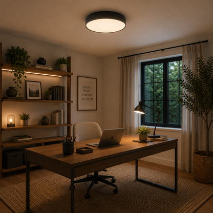 Plafón LED Circular Techo Salón MODO | Negro Ø45 cm 4000K