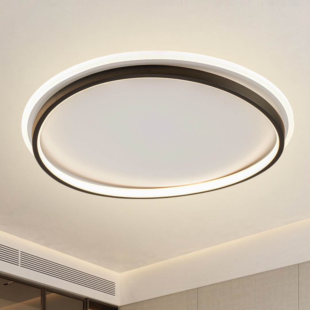 Plafón LED Circular Techo Salón DOLT | Blanco/Negro Ø50 cm