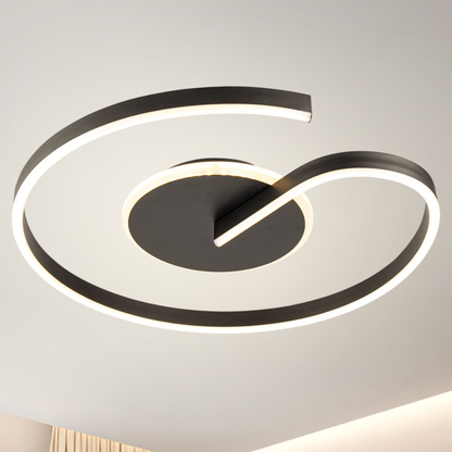 Lámpara LED Espiral Circular Salón DOLT | Negro Atenuable CCT