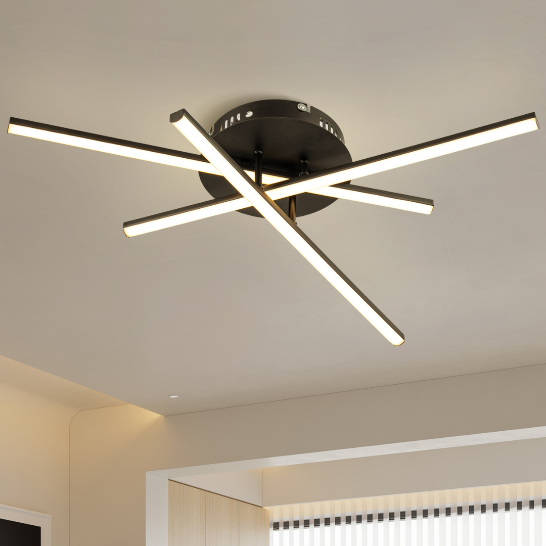 Lámpara LED Lineal Techo Salón XAS | Negro Atenuable CCT
