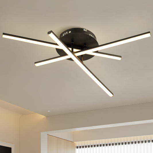 Lámpara LED Lineal Techo Salón XAS | Negro Atenuable CCT