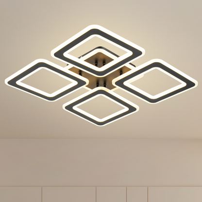 Lámpara LED Cuadrada Techo Salón ROBOX | Negro Atenuable CCT