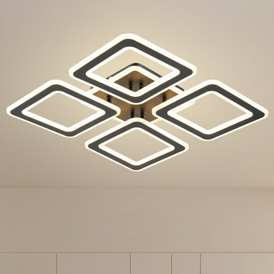 Lámpara LED Cuadrada Techo Salón ROBOX | Negro Atenuable CCT