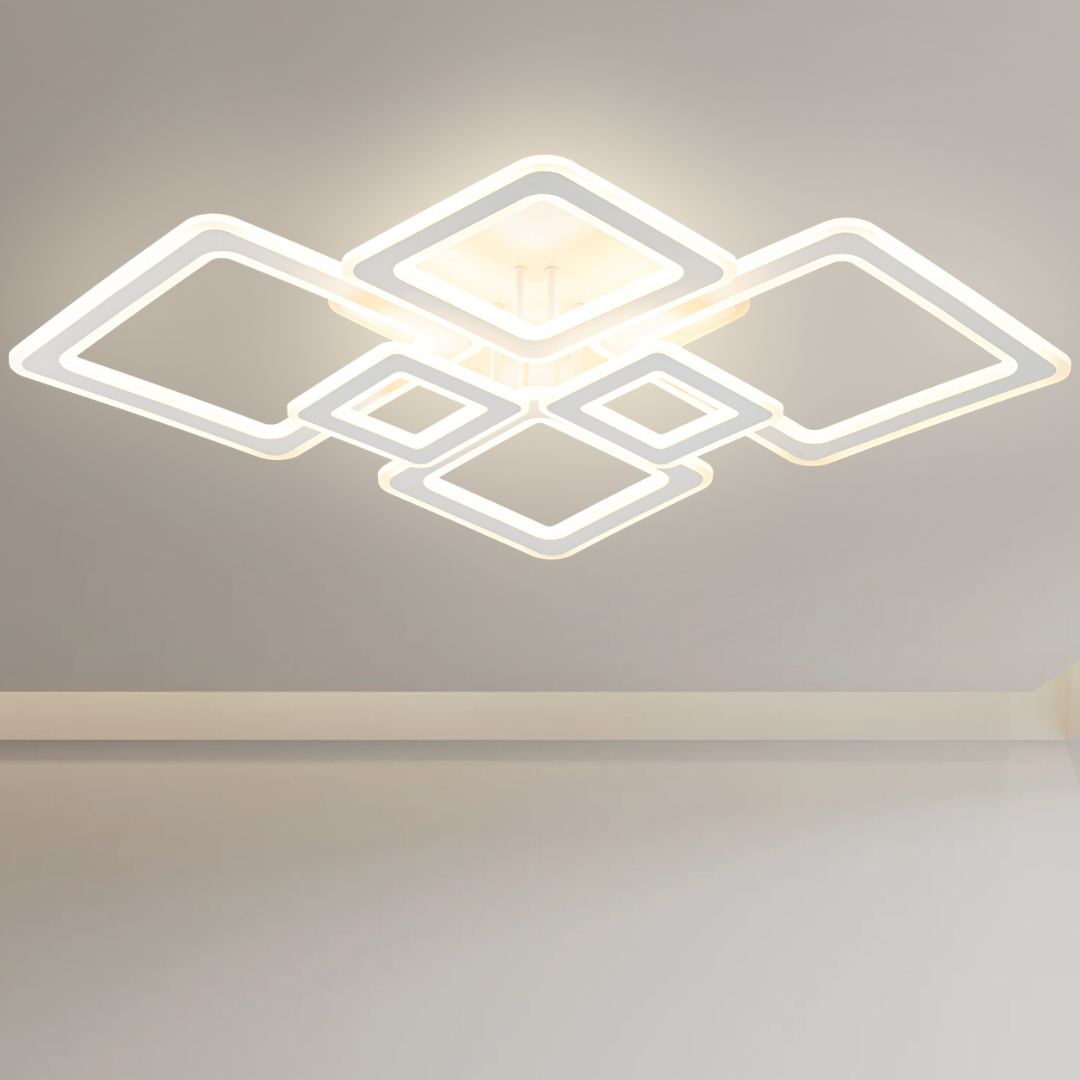 Lámpara LED Cuadrada Techo Salón ROBOX | Blanco 6 Marcos CCT