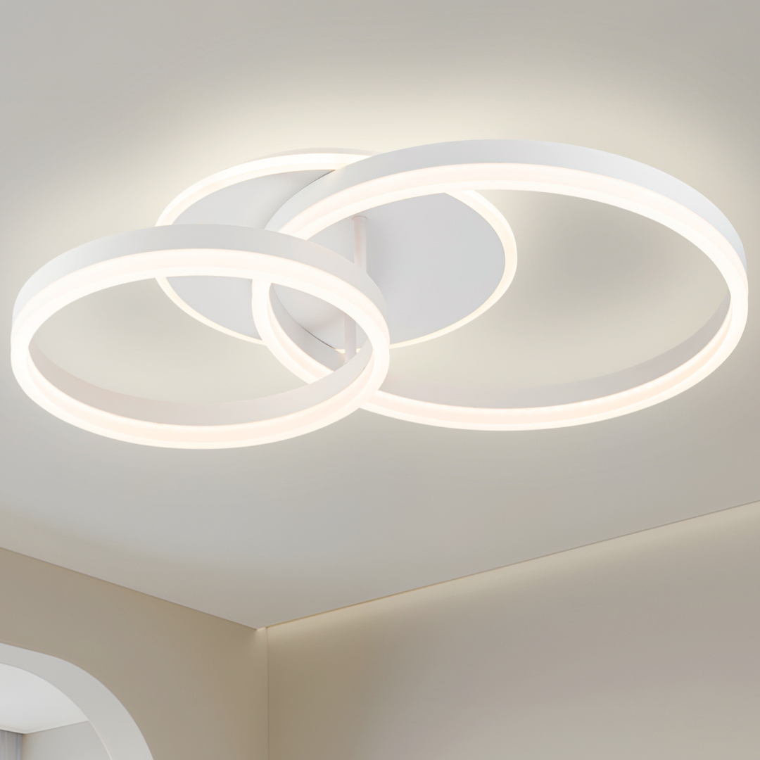 Lámpara LED Aros Circular Techo Salón LEDI | Blanco Atenuable