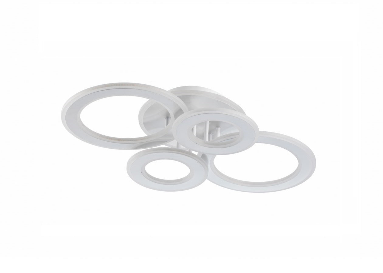Lampara de 4 aros CCT Regulable Blanco