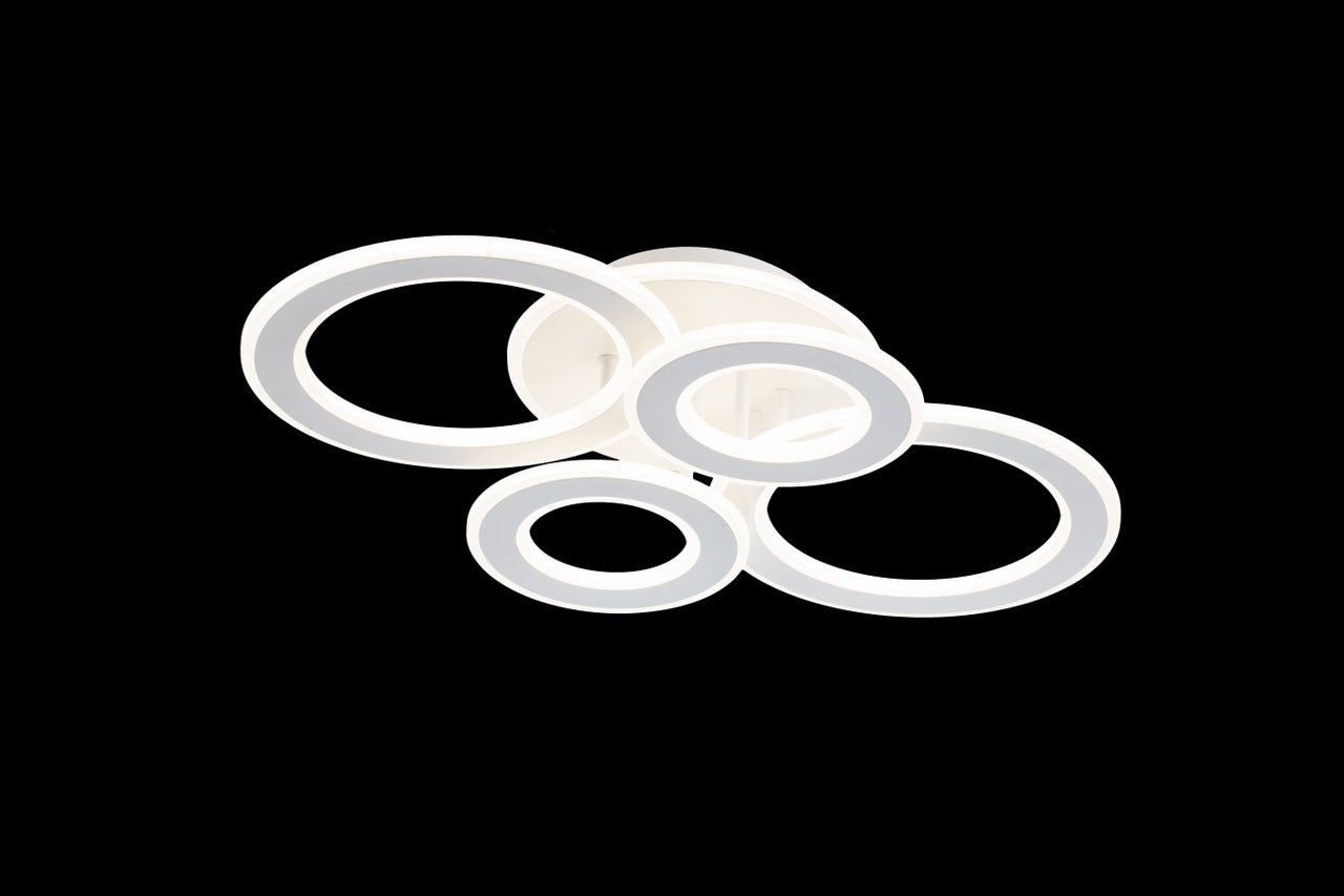 Lampara de 4 aros CCT Regulable Blanco