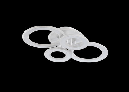 Lampara de 4 aros CCT Regulable Blanco