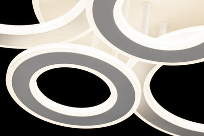 Lampara de 4 aros CCT Regulable Blanco