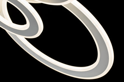 Lampara de 6 Aros Led Integrado CCT Regulable con Mando Blanco