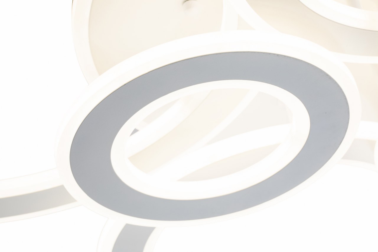 Lampara de 6 Aros Led Integrado CCT Regulable con Mando Blanco