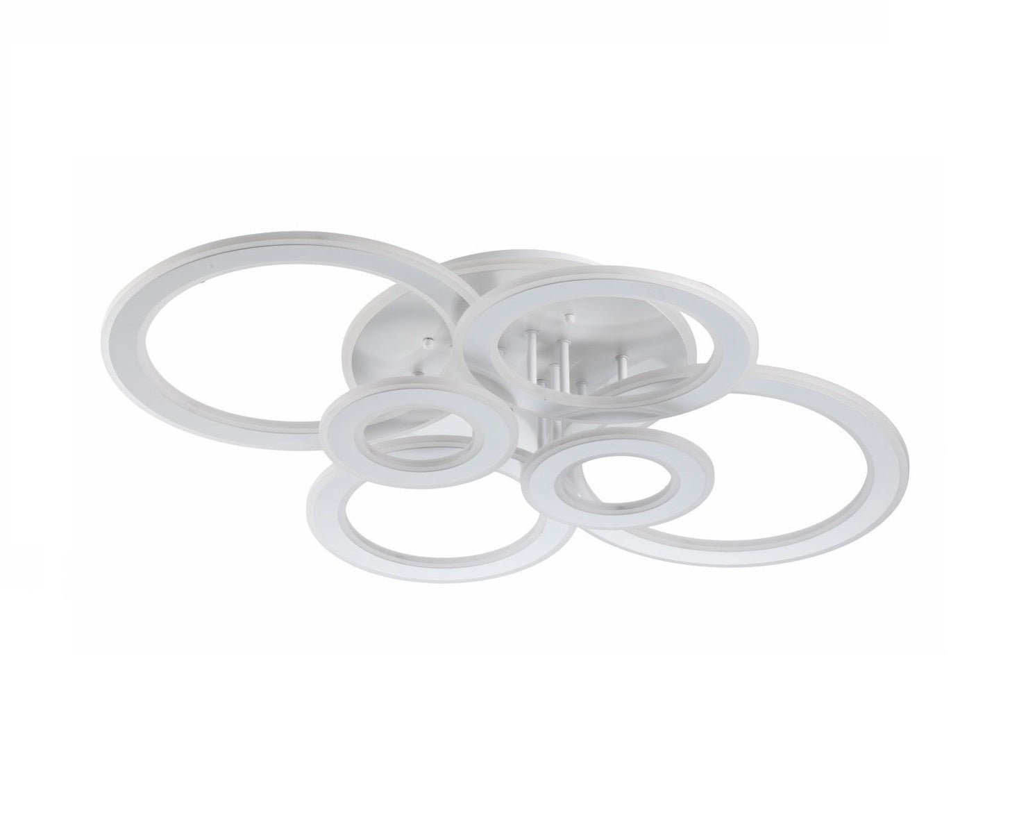 Lampara de 6 Aros Led Integrado CCT Regulable con Mando Blanco