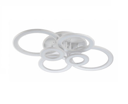 Lampara de 6 Aros Led Integrado CCT Regulable con Mando Blanco