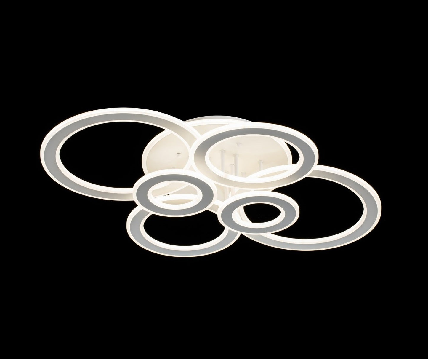 Lampara de 6 Aros Led Integrado CCT Regulable con Mando Blanco