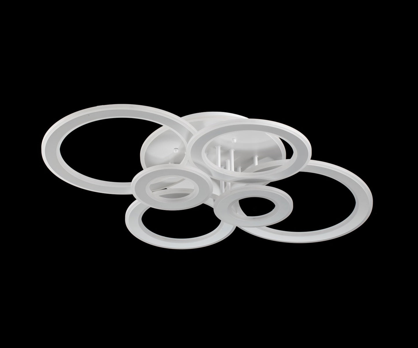 Lampara de 6 Aros Led Integrado CCT Regulable con Mando Blanco