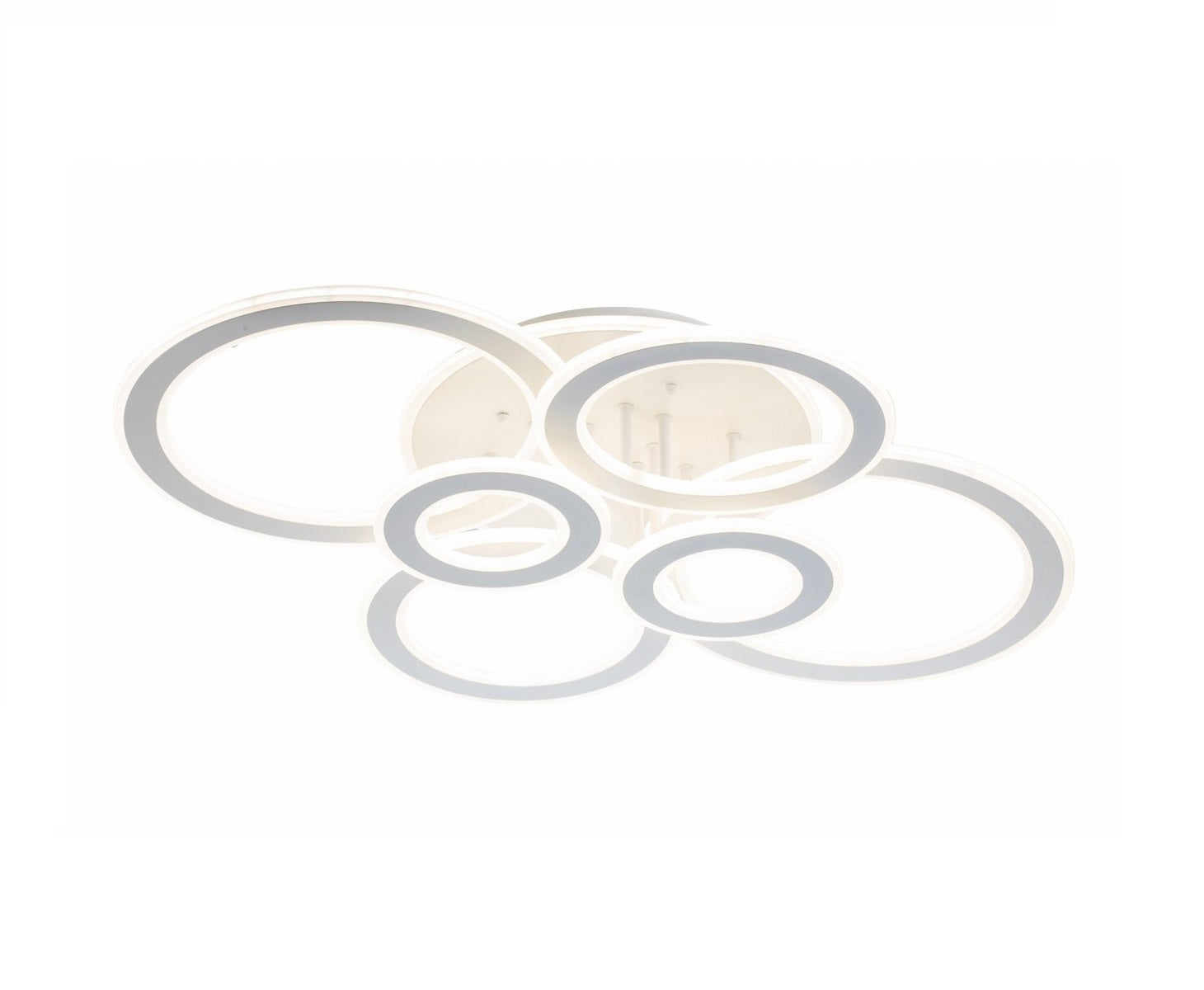 Lampara de 6 Aros Led Integrado CCT Regulable con Mando Blanco