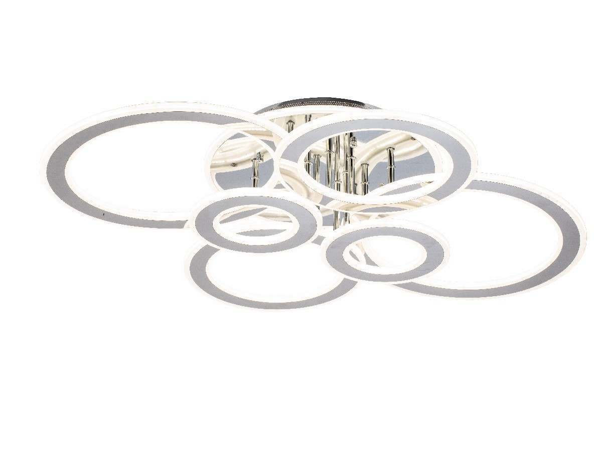 Lampara de 6 Aros Led Integrado CCT Regulable con Mando Gris