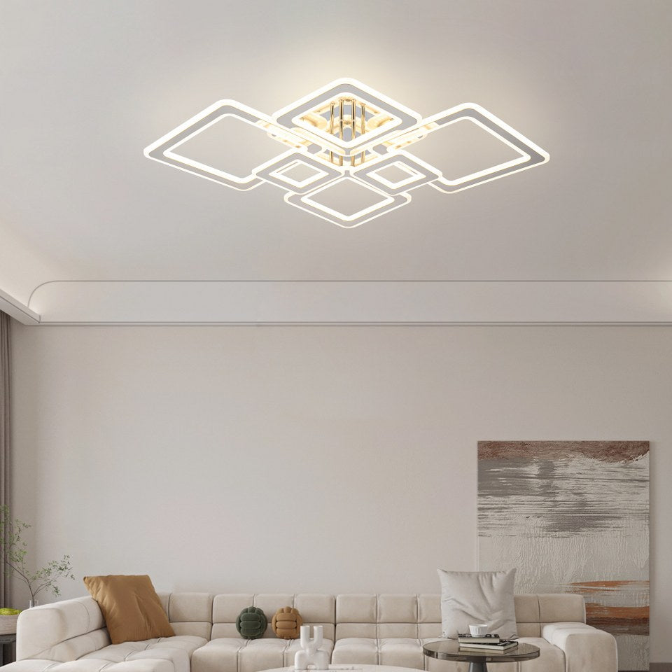 Lampara con 6 Cuadros Led Gris