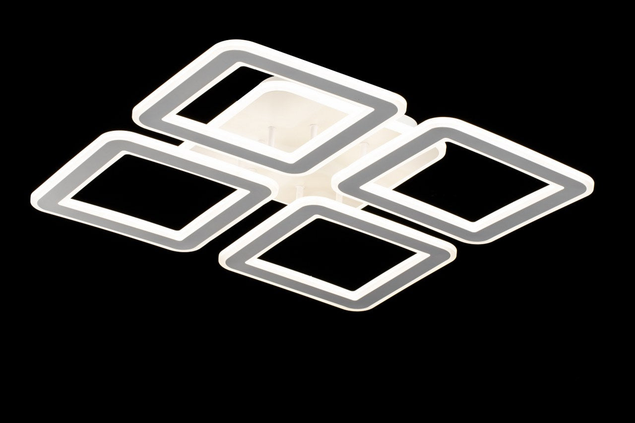 Lampara Led 4 Brazos Cuadrados Blanco