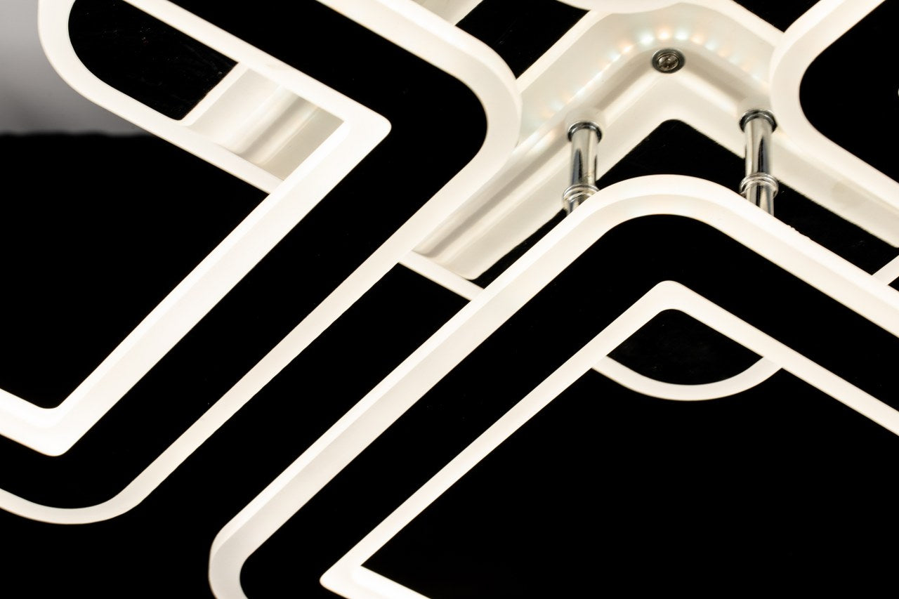 Lampara 4 Cuadros Led Cromada Gris