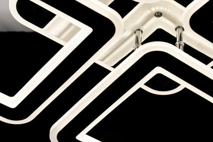 Lampara 4 Cuadros Led Cromada Gris