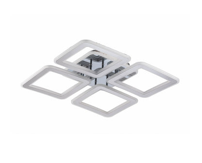 Lampara 4 Cuadros Led Cromada Gris