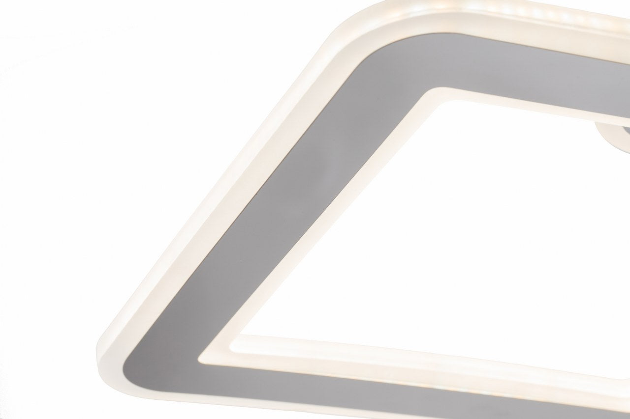 Lampara 4 Cuadros Led Cromada Gris