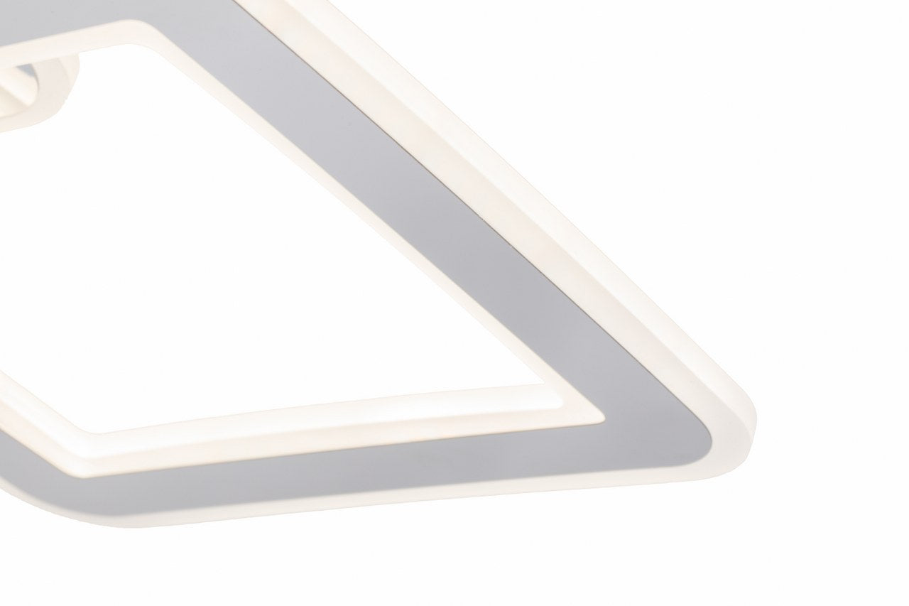 Lampara 4 Cuadros Led Cromada Gris