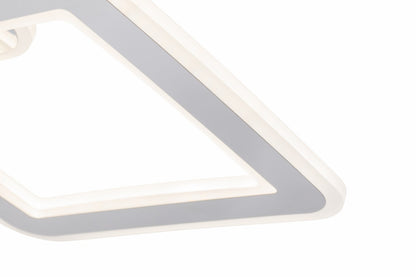 Lampara 4 Cuadros Led Cromada Gris