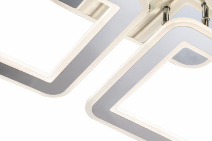 Lampara 4 Cuadros Led Cromada Gris