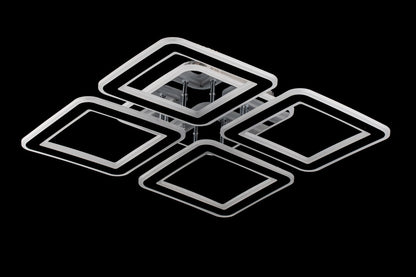 Lampara 4 Cuadros Led Cromada Gris