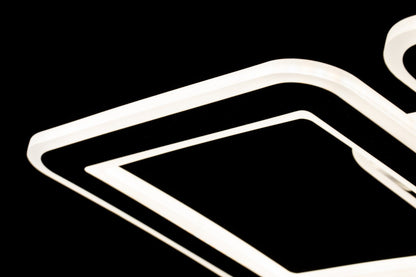 Lampara 4 Cuadros Led Cromada Gris