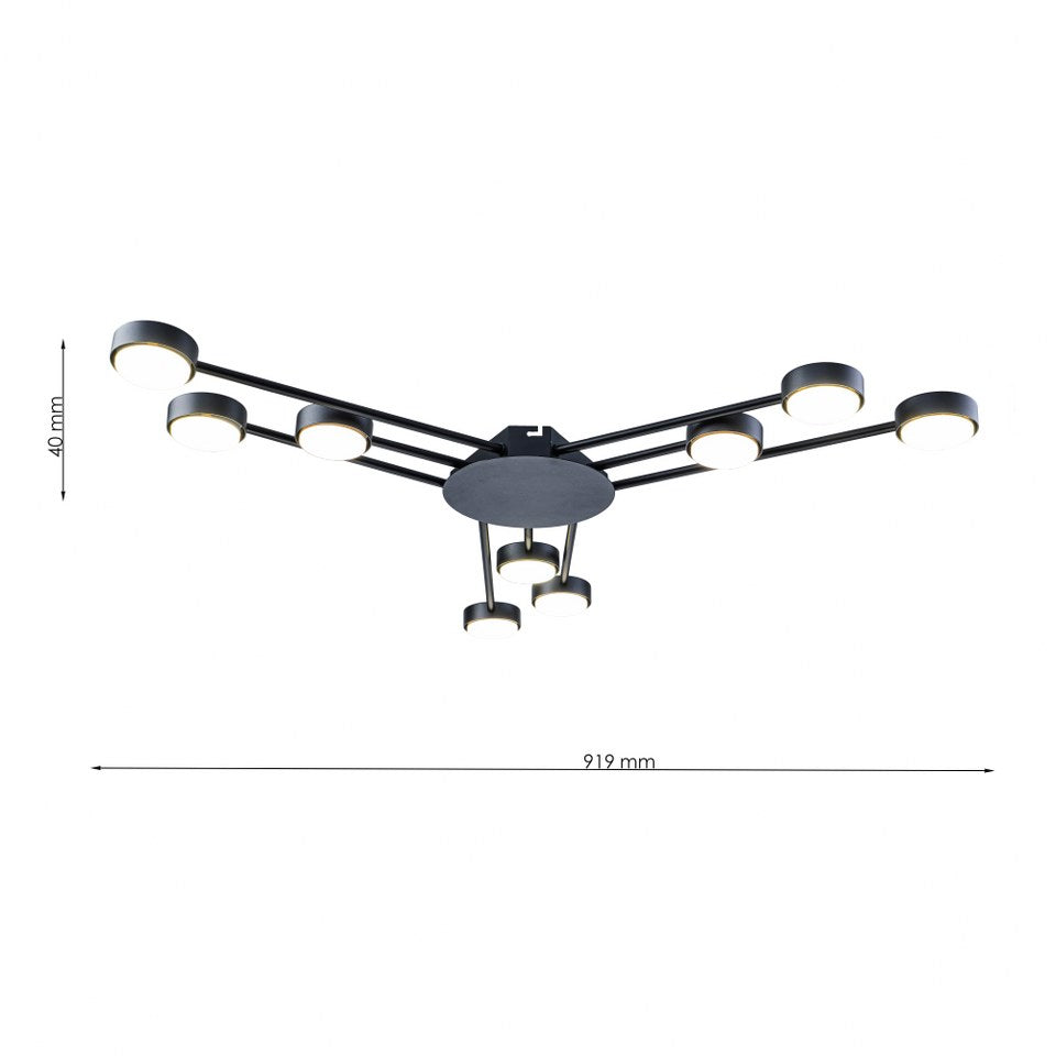 Lámpara de techo ATOM Negra | FL6041-C
