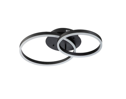 Lampara 2 Aros Led CCT Regulable Negro