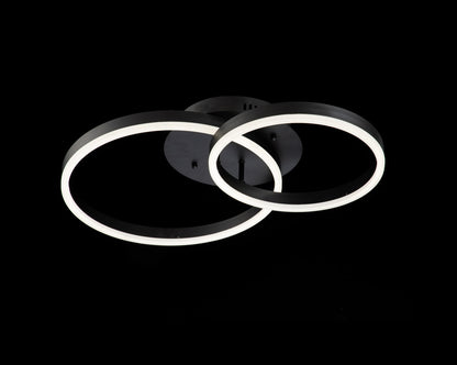 Lampara 2 Aros Led CCT Regulable Negro